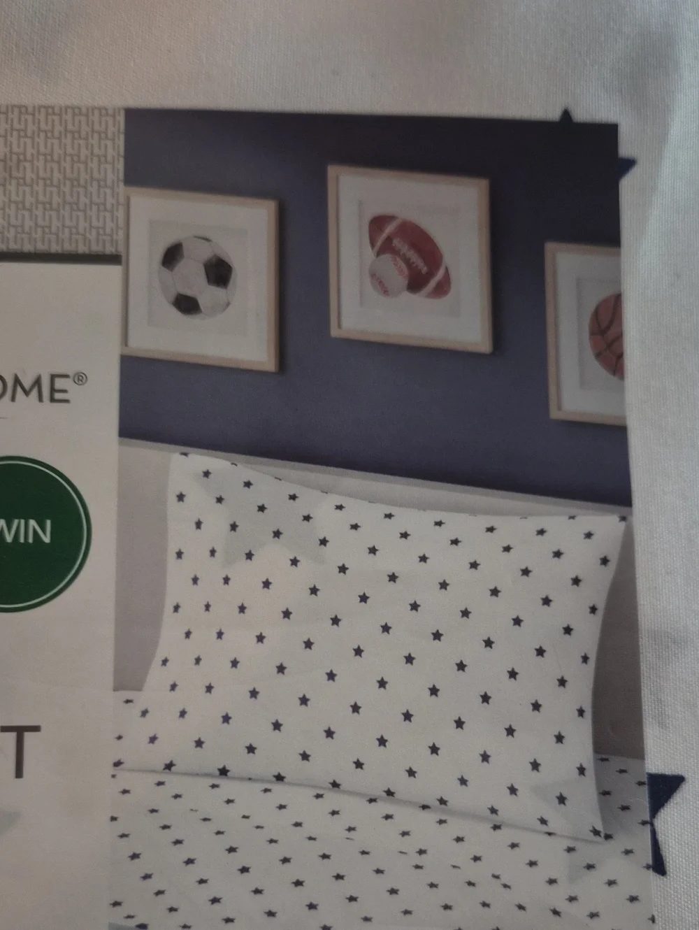 Huntington Home White Sheet Set with Navy Star Print